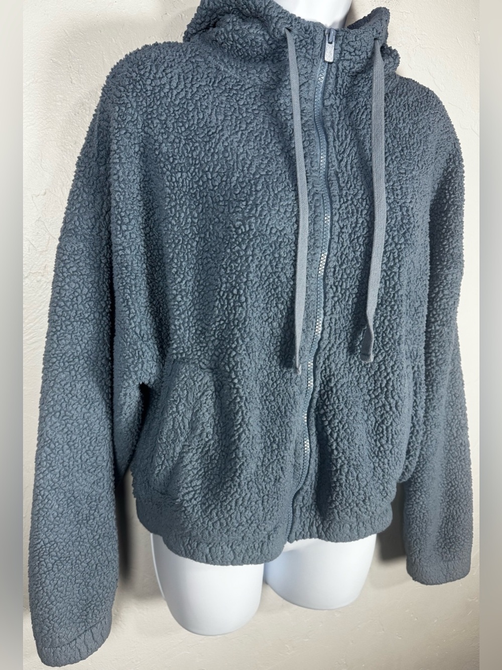 Aeropostale Cozy Sherpa Full Zip-Up Hoodie Jacket Blue Size XS